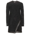 TOM FORD Leather-trimmed lace minidress