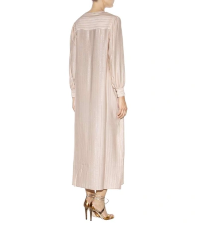 Shop Alessandra Rich Silk Dress In Neutrals