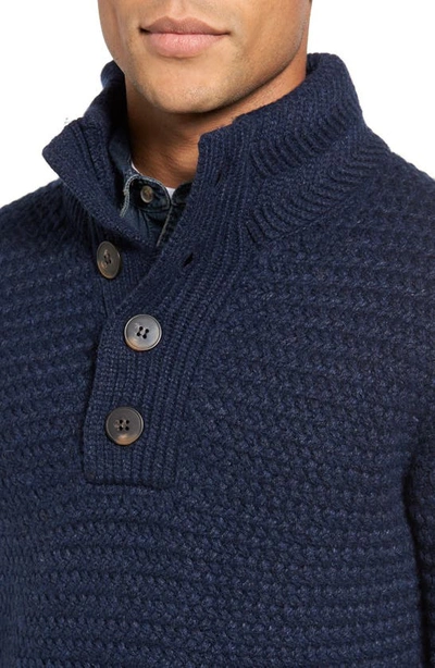 Shop Schott Military Henley Sweater In Navy