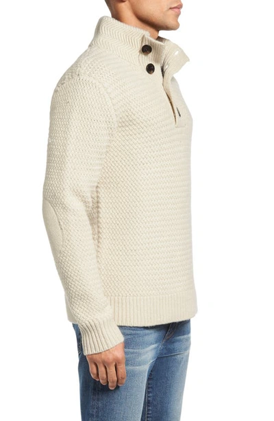 Schott Military Henley Sweater In Off White