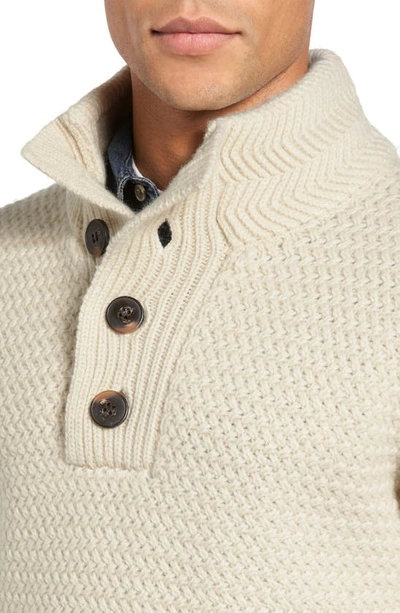Schott Military Henley Sweater In Off White