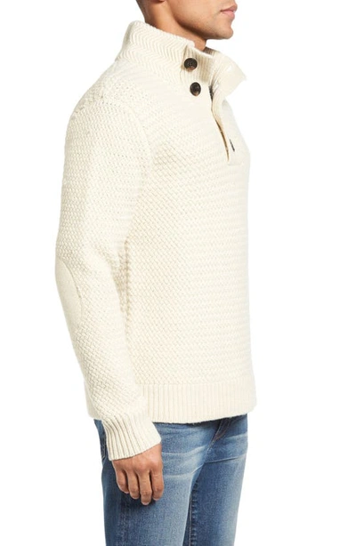 Schott Military Henley Sweater In Off White
