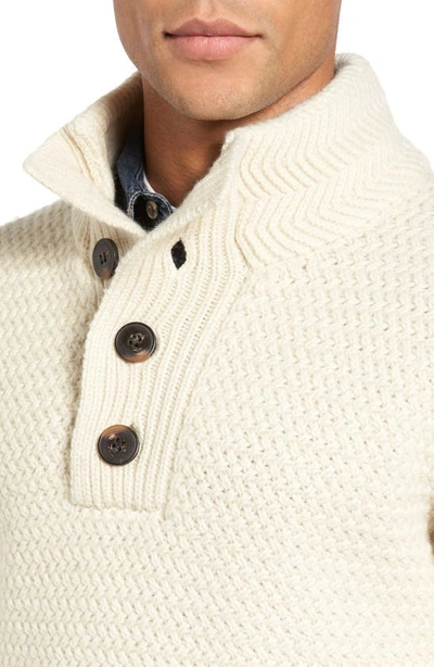 Schott Military Henley Sweater In Off White