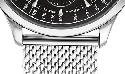 Shop Movado Heritage Circa Chronograph Mesh Strap Watch, 43mm In Black