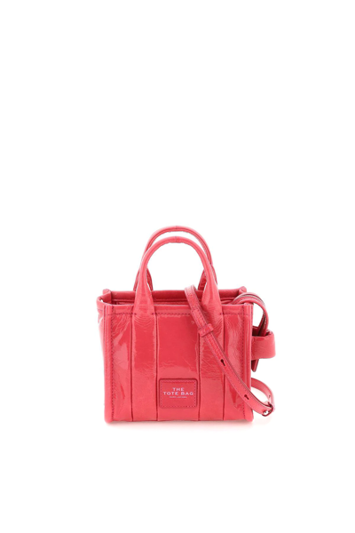 Marc Jacobs The Shiny Crinkle Micro Tote Bubblegum Leather Crossbody