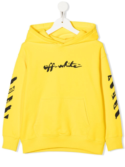 Shop Off-white Boys Yellow Cotton Sweatshirt