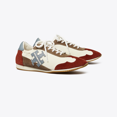 Shop Tory Burch Tory Sneaker In New Ivory/light Blue/berry