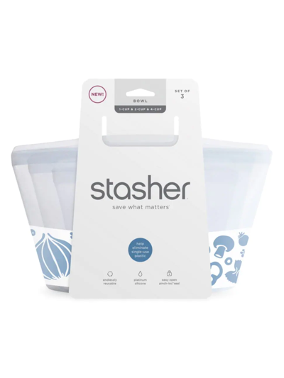 Shop Stasher 1 Cup, 2 Cup & 4 Cup Bowl, Pack Of 3 In Clear