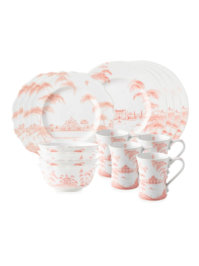 Shop Juliska Country Estate Ceramic 16-piece Dinnerware Set In Petal Pink