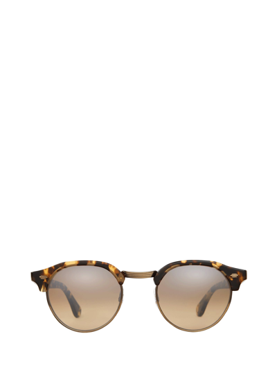 Shop Garrett Leight Sunglasses In Tuscan Tortoise-brushed Gold/brown Layered Mirror