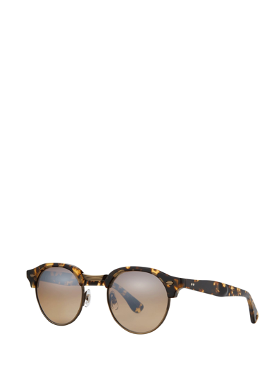 Shop Garrett Leight Sunglasses In Tuscan Tortoise-brushed Gold/brown Layered Mirror