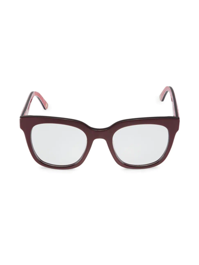 Shop Vontelle Women's Moroccan 54mm Square Optical Glasses In Burgundy