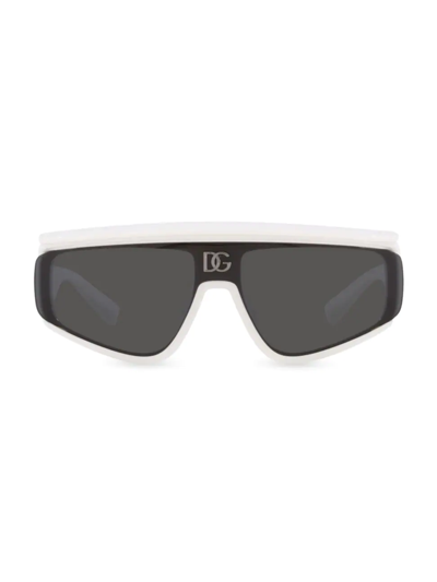 Shop Dolce & Gabbana Men's Dg6177 46mm Mask Sunglasses In White