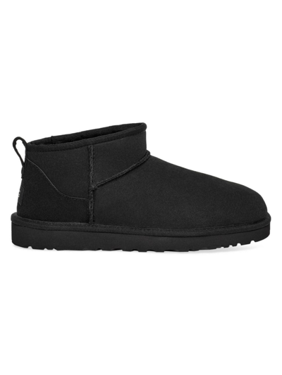 Shop Ugg Men's Classic Ultra Mini Sheepskin Ankle Boots In Black