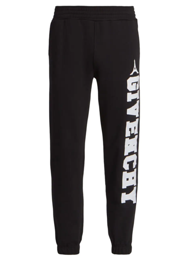 Shop Givenchy Men's Slim-fit Printed Logo Sweatpants In Black