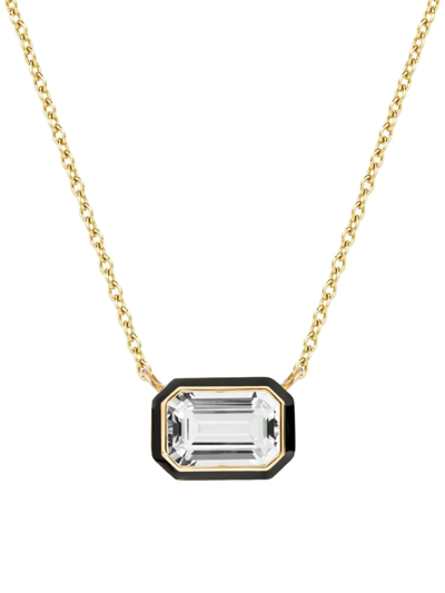 Shop Goshwara Women's Queen 18k Yellow Gold, Rock Crystal, & Enamel Pendant Necklace