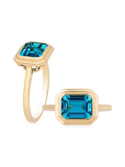 Shop Goshwara Women's Manhattan 18k Yellow Gold & London Blue Topaz Ring