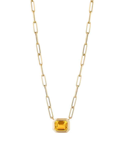 Shop Goshwara Women's Manhattan 18k Gold & Citrine Pendant Necklace In Yellow Gold