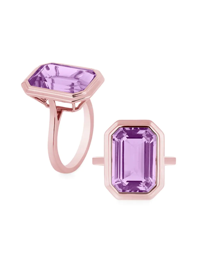 Shop Goshwara Women's Manhattan 18k Rose Gold & Lavender Amethyst Ring In Purple