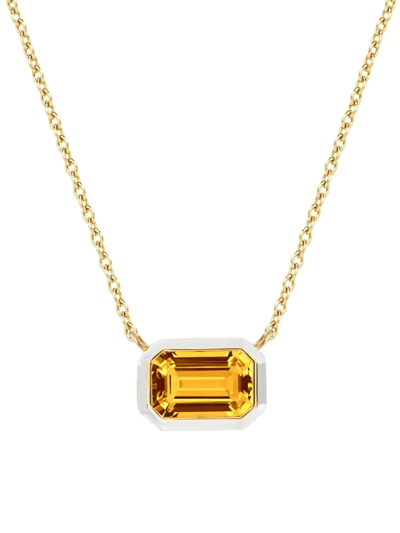 Shop Goshwara Women's Queen 18k Yellow Gold, Citrine, & Enamel Pendant Necklace