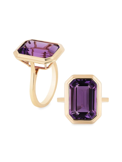 Shop Goshwara Women's Manhattan 18k Yellow Gold & Amethyst Ring In Purple