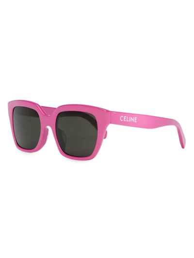 Shop Celine Women's Monochrome 56mm Square Sunglasses In Shiny Fuxia