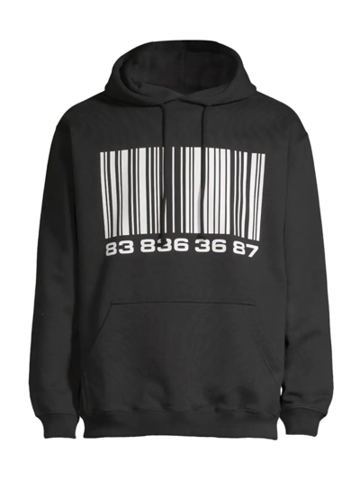 Shop Vtmnts Men's Big Barcode Hoodie In Black