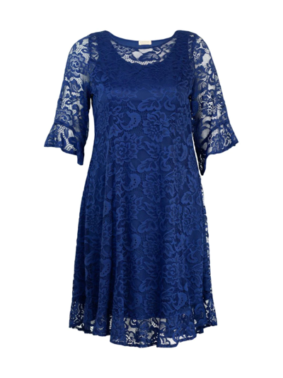 Shop Kiyonna Women's Livi Lace Dress In Sapphire