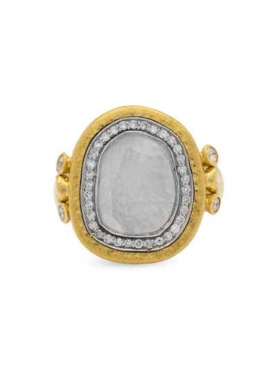 Shop Gurhan Women's Elements 24k Yellow Gold, 18k White Gold, & Diamond Ring In Two Tone