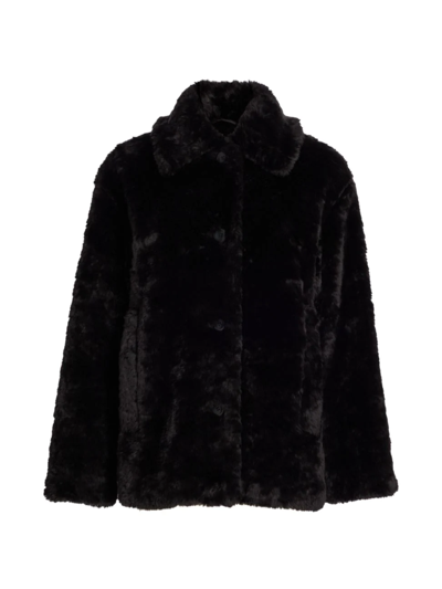 Shop Proenza Schouler White Label Women's Faux Fur Peacoat In Black