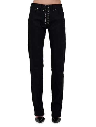 Shop Ludovic De Saint Sernin Men's All The Rumors Are True Leather Lace-up Pants In Black
