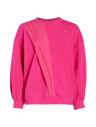 Shop Terez Women's Pleated Rainbow-embroidered Sweatshirt In Pink