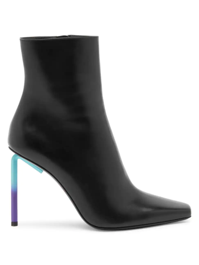 Shop Off-white Women's Allen Leather Ankle Boots In Black Blue