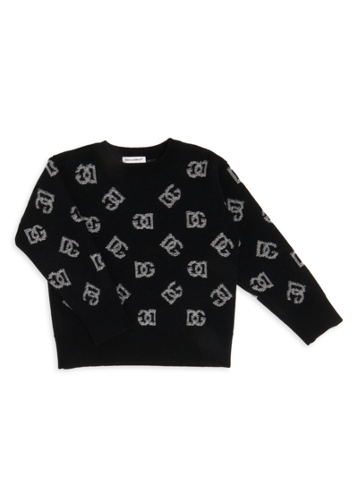 Shop Dolce & Gabbana Kid's Logo Sweatshirt In Black