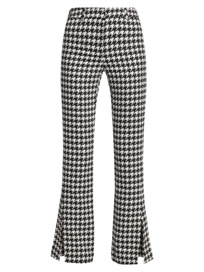 Shop Anine Bing Women's Jocelyn Flared Houndstooth Trousers In Black And White