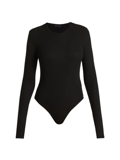 Shop Atm Anthony Thomas Melillo Women's Long Sleeved Bodysuit In Black