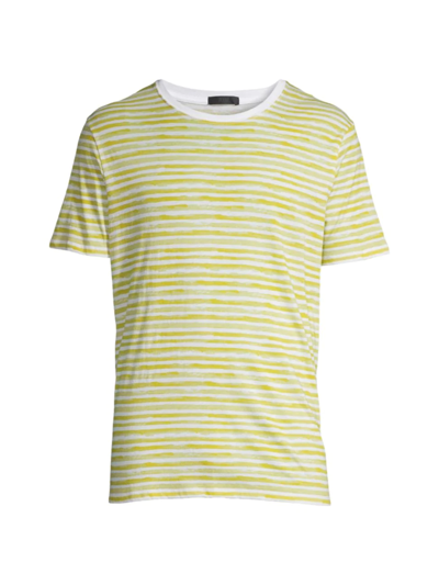 Shop Atm Anthony Thomas Melillo Men's Striped Watermark Jersey T-shirt In Dijon Combo