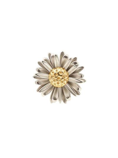 Shop Bernard James Men's Flora 14k Gold Daisy Single Earring In Gold Silver