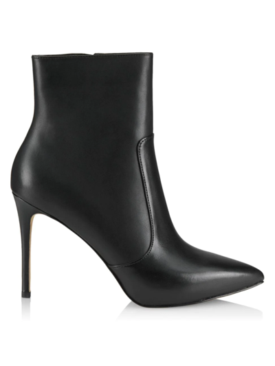 Shop Michael Michael Kors Women's Rue Leather Stiletto Booties In Black