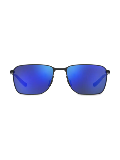 Shop Under Armour Men's Scepter 58mm Square Sunglasses In Black Blue