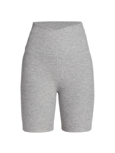 Shop Beyond Yoga Women's At Your Leisure Biker Shorts In Silver Mist