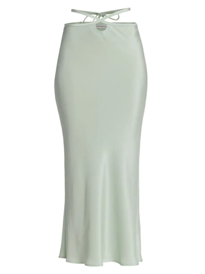 Shop Christopher Esber Women's Loophole Tie-waist Silk Skirt In Mint