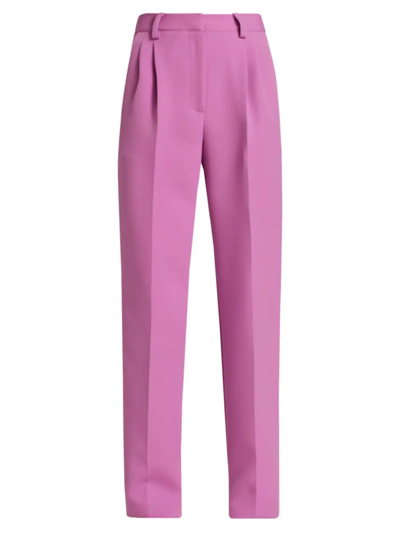 Shop Aknvas Women's O'connor Pleated High-rise Straight-leg Pants In Orchid