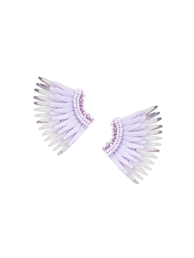 Shop Mignonne Gavigan Women's Madeline Rhodium-plated & Mixed-media Mini Wing Earrings In Lilac