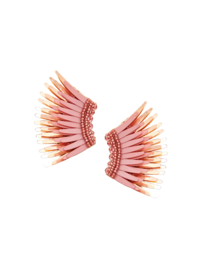 Shop Mignonne Gavigan Women's Madeline Rose-goldtone & Mixed-media Mini Wing Earrings In Blush