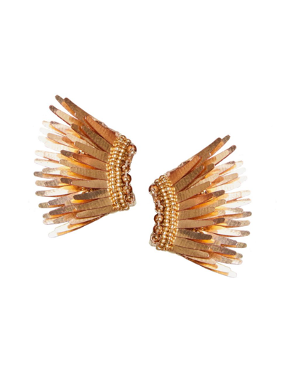 Shop Mignonne Gavigan Women's Madeline Rose-goldtone & Mixed-media Mini Wing Earrings In Rose Gold