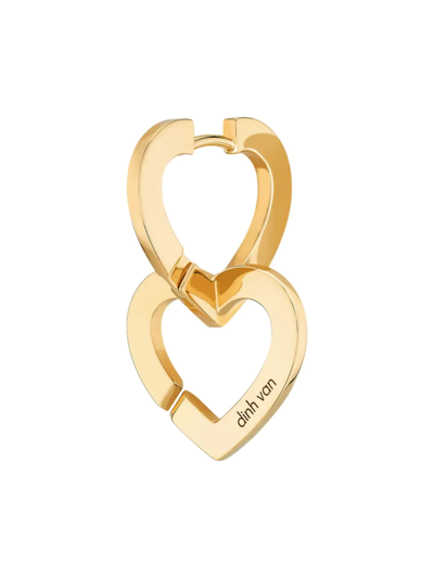 Shop Dinh Van Women's Double Coeurs R12 18k Yellow Gold Large Drop Earring