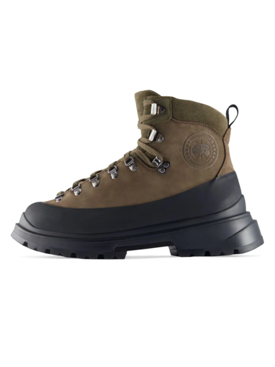 Shop Canada Goose Men's Journey Leather Boots In Military Green