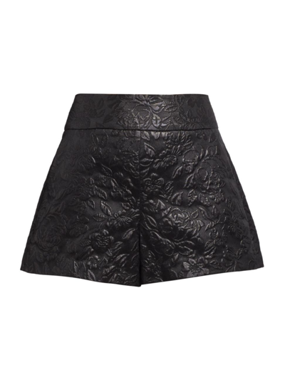 Shop Alice And Olivia Women's Donald High-waisted Shorts In Black