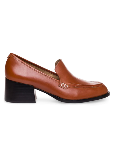 Shop Bernardo Women's Eryn Leather Loafer In Chestnut